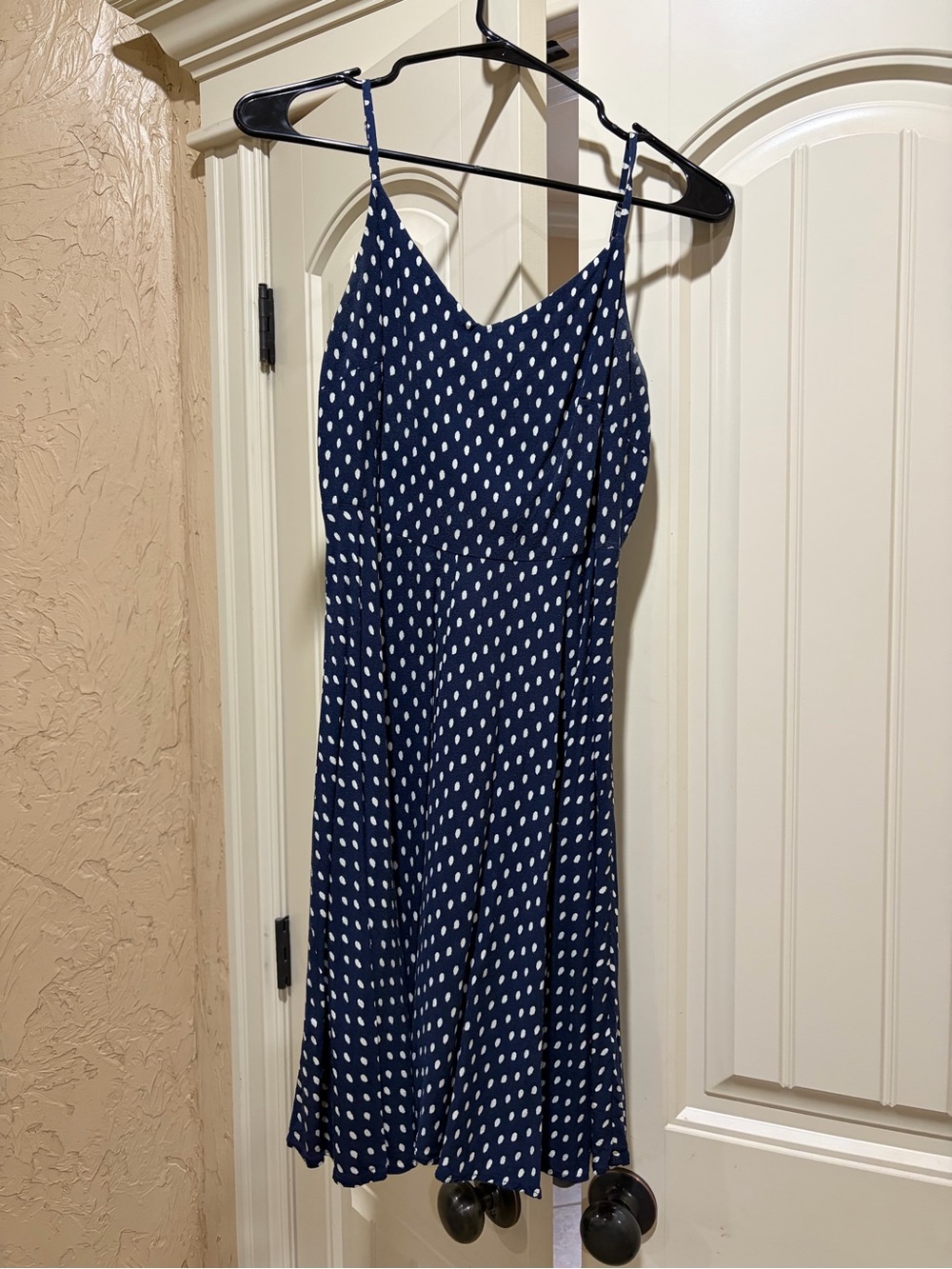 GAP Navy and White Polka Dot Mini Slip Dress